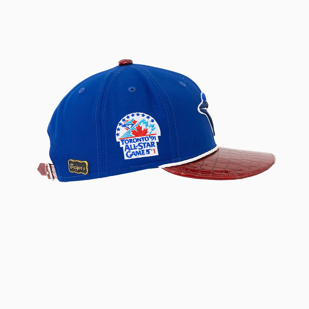 Breyer's Buck 50 Toronto Blue Jays MLB 9Fifty Snapback Hat with Leather Visor - Official Baseball Cap for Fans, Games & Outdoor Activities