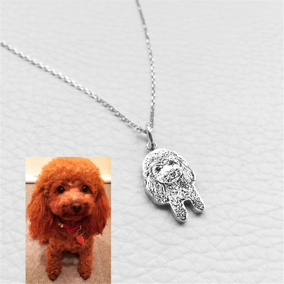 Custom Pet Cat Memorial Necklace - Personalized Engraved Cat Portrait Pendant - Perfect for Pet Loss Remembrance & Sympathy Gifts for Cat Lovers