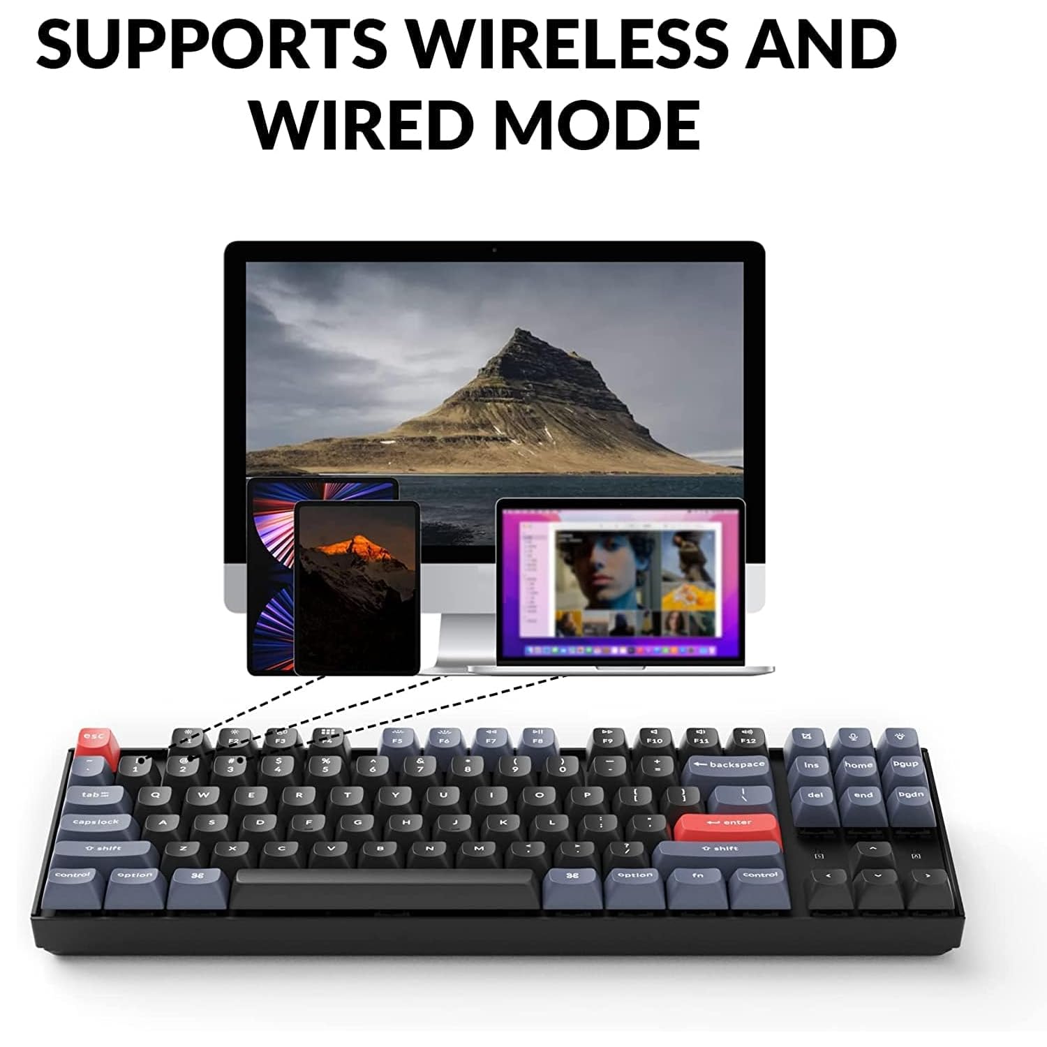 Keychron K8 Pro QMK/VIA Wireless Mechanical Keyboard - Hot-Swappable TKL Custom Programmable Macro Wired Keyboard with Gateron G Pro Brown Switch, RGB Backlit, PBT Keycaps for Mac Windows Linux - Perfect for Gaming, Coding & Office Work