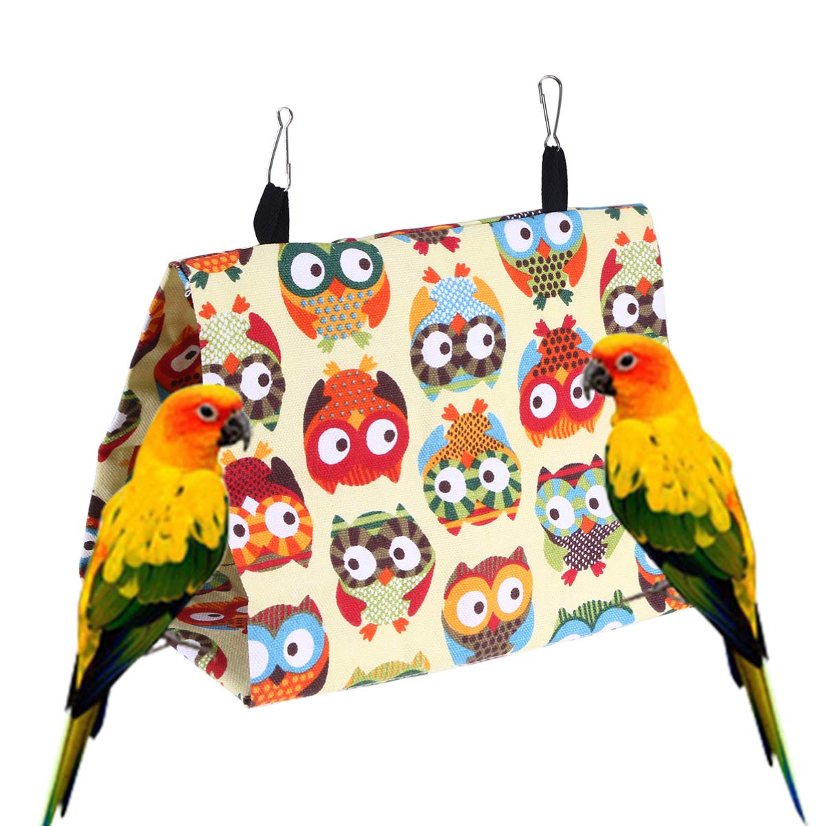 iPetBoom Hanging Bird Nest & Swing Bed - Cozy Sleeping Hut for Conures, Cockatiels, Sun Conures | Cage Accessories & Travel Toys | Perfect for Resting, Playing & Bonding with Your Parrot