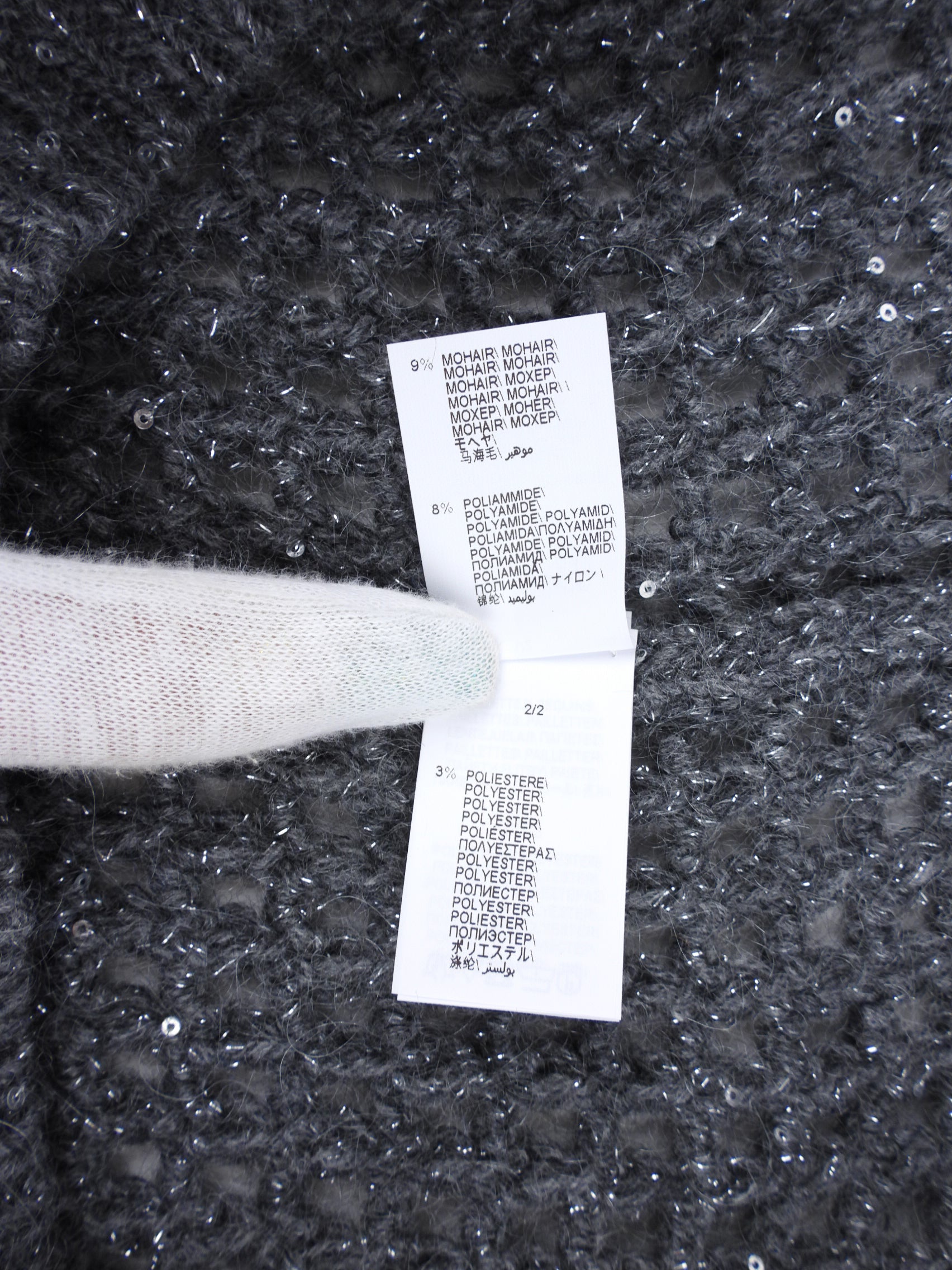 Brunello Cucinelli Charcoal Grey Wool Blend Sequin Knit Mesh Dress - Elegant Evening Wear for Parties & Special Occasions