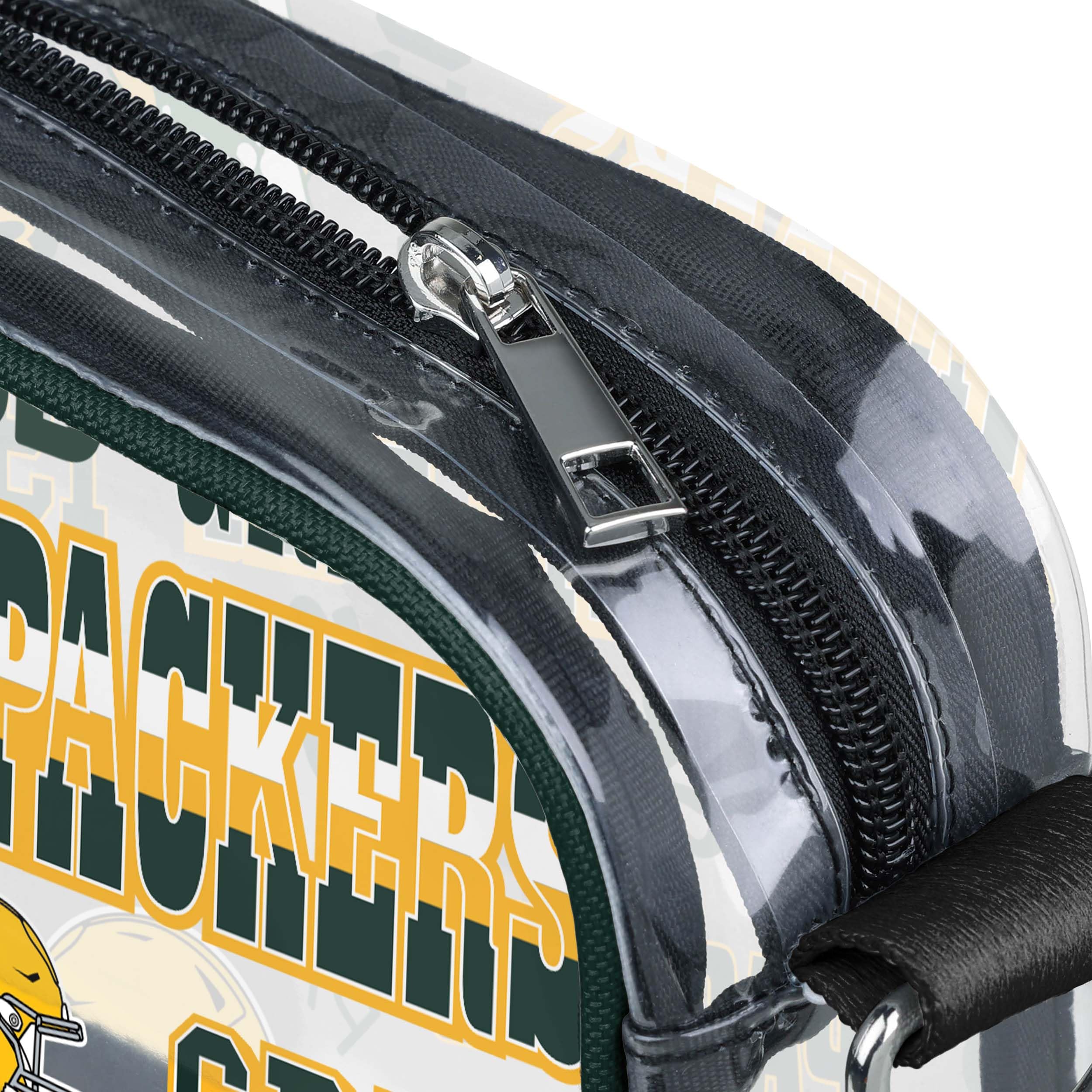 FOCO NFL Team Logo Retro Print Clear Crossbody Bag for Women & Men - Waterproof Stadium Approved Game Day Purse - Perfect for Football Games, Concerts & Travel