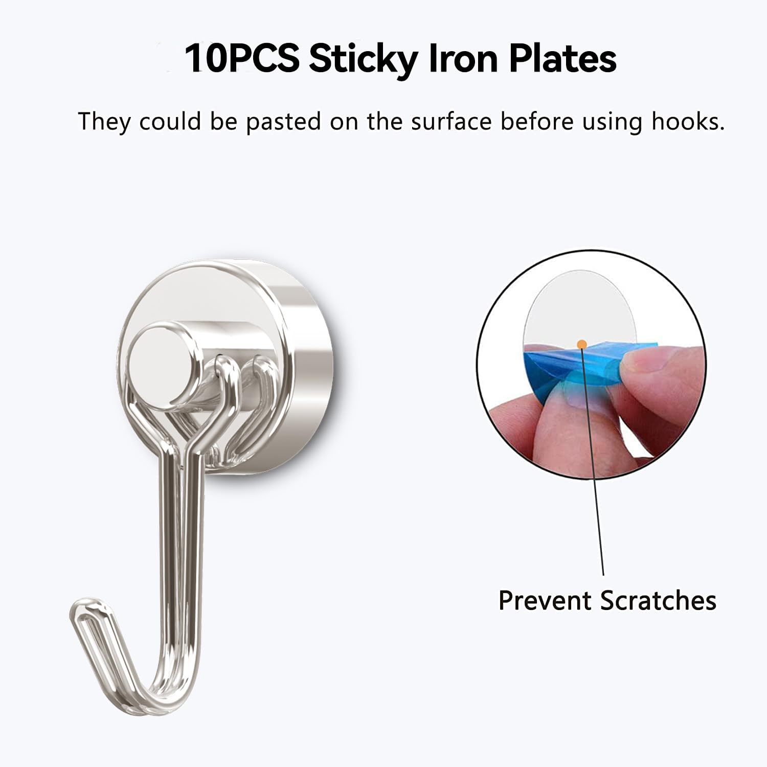 Tohoer Heavy Duty Neodymium Magnetic Hooks 30LBS - Rust Proof Refrigerator Magnets for Kitchen, Fridge, Oven, Grill, BBQ - Perfect for Hanging Tools, Keys, Utensils, Wreaths - Indoor & Outdoor Use