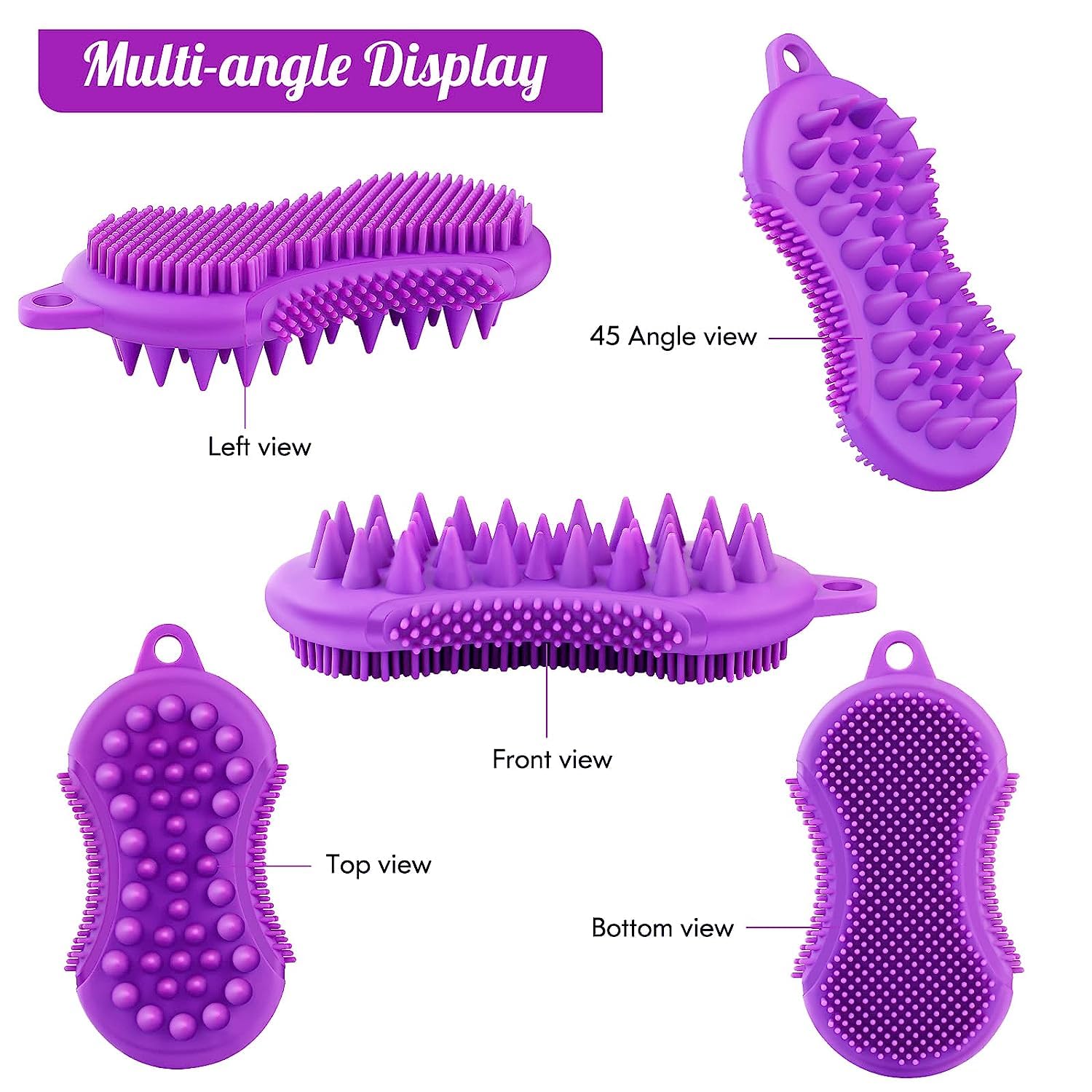 Orrda Soft Silicone Bath Brush - Exfoliating Body Scrubber & Shampoo Massager for Women, Men & Baby with Sensitive Skin | Easy to Clean Shower Accessories (Multicolor) | Perfect for Relaxing Spa Days & Gentle Baby Bath Time
