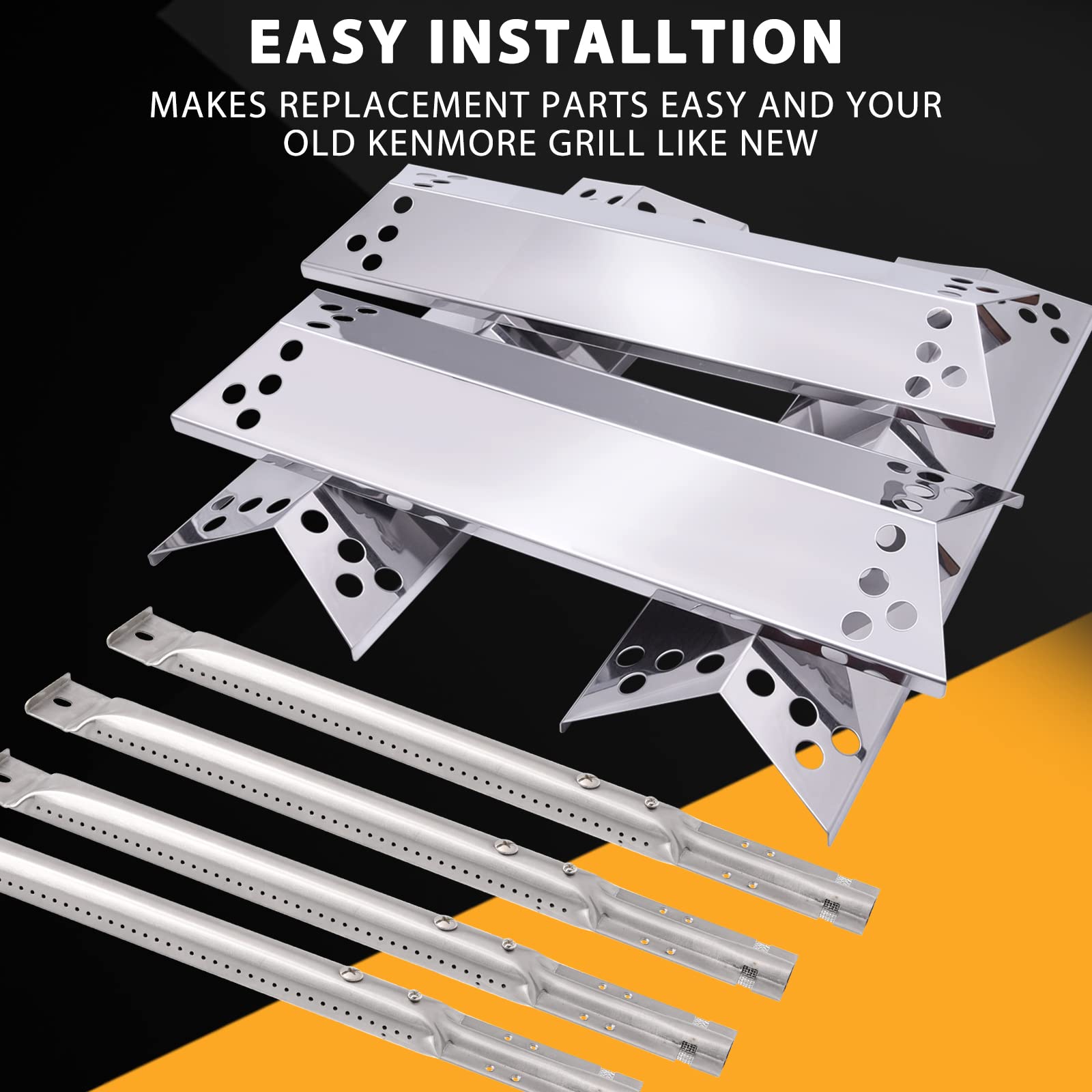 Grill Replacement Parts for Kenmore, Charbroil & Nexgrill - Burners, Heat Shields & Igniters - Perfect for Outdoor BBQ & Gas Grill Repair