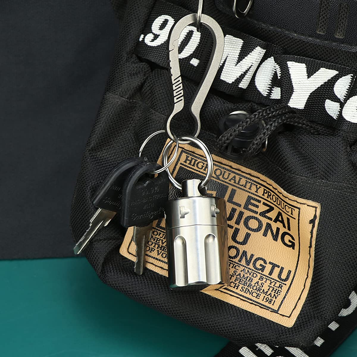 Titanium Pill Fob - Waterproof Pill Holder Necklace & Keychain | Mini Portable Pill Container for EDC, Outdoor, Travel & Daily Use | 25mm Inner Diameter | Perfect for Hiking, Gym & Emergency Medication Storage