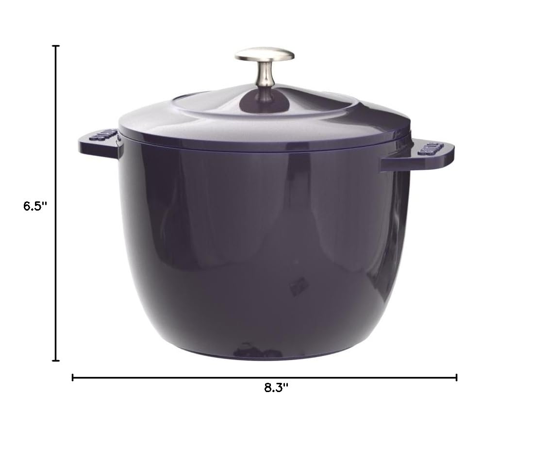 Premium Staub Cast Iron 1.5-Quart Petite French Oven - Authentic Dark Blue Enameled Dutch Oven, Made in France | Perfect for Soups, Stews, Baking & Slow Cooking