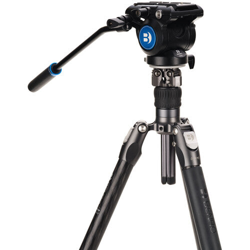 Benro Kingpod CF 2 Series 4-Section Carbon Fiber Tripod with FS36PRO Hybrid Head - Professional Photography & Videography Support for Outdoor Shooting