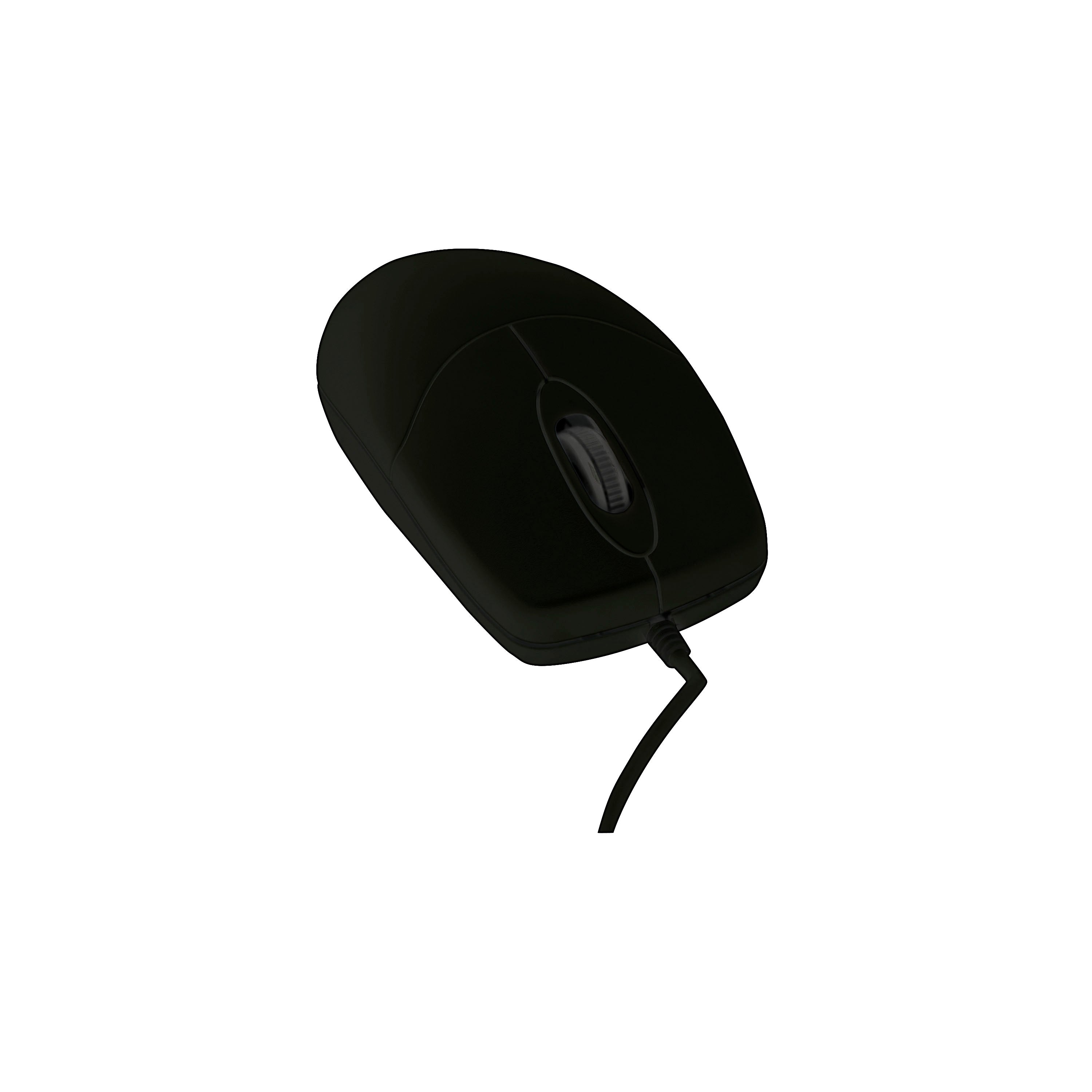 AK PMJ1 Wired Mouse with Washable Scroll Wheel - Black | Ergonomic Computer Mouse for Office, Gaming & Home Use