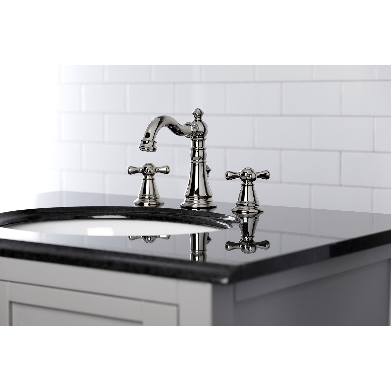 American Classic FSC1979AAX 3-Hole Widespread Bathroom Faucet with Brass Pop-Up Drain - Polished Nickel Finish for Vanity Sinks & Modern Bathrooms