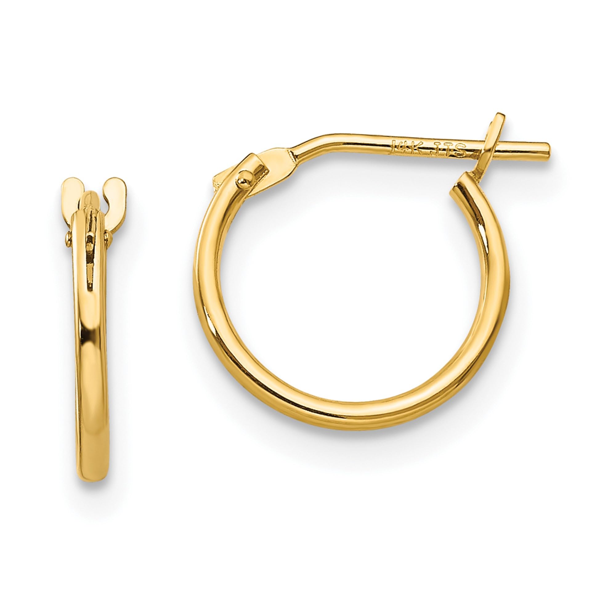 14K Solid Yellow Gold 1mm Huggie Small Mini Hoop Earrings for Women - Dainty Everyday Jewelry for Work, Date Night & Gifts