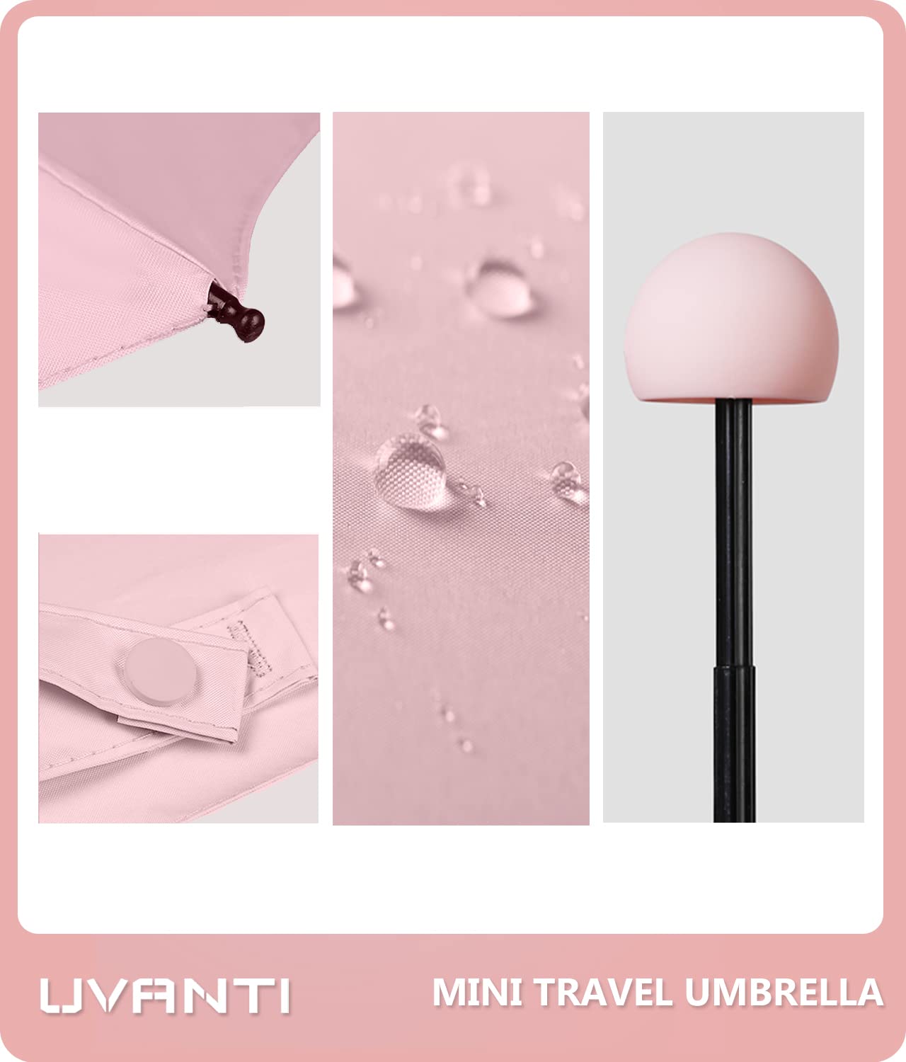 Compact Travel Umbrella with Case - Lightweight Folding Mini Umbrella for Backpack, Purse & Travel - UV Sun & Rain Protection for Kids, Women & Men - Perfect for Commuting, Outdoor Activities & Daily Use
