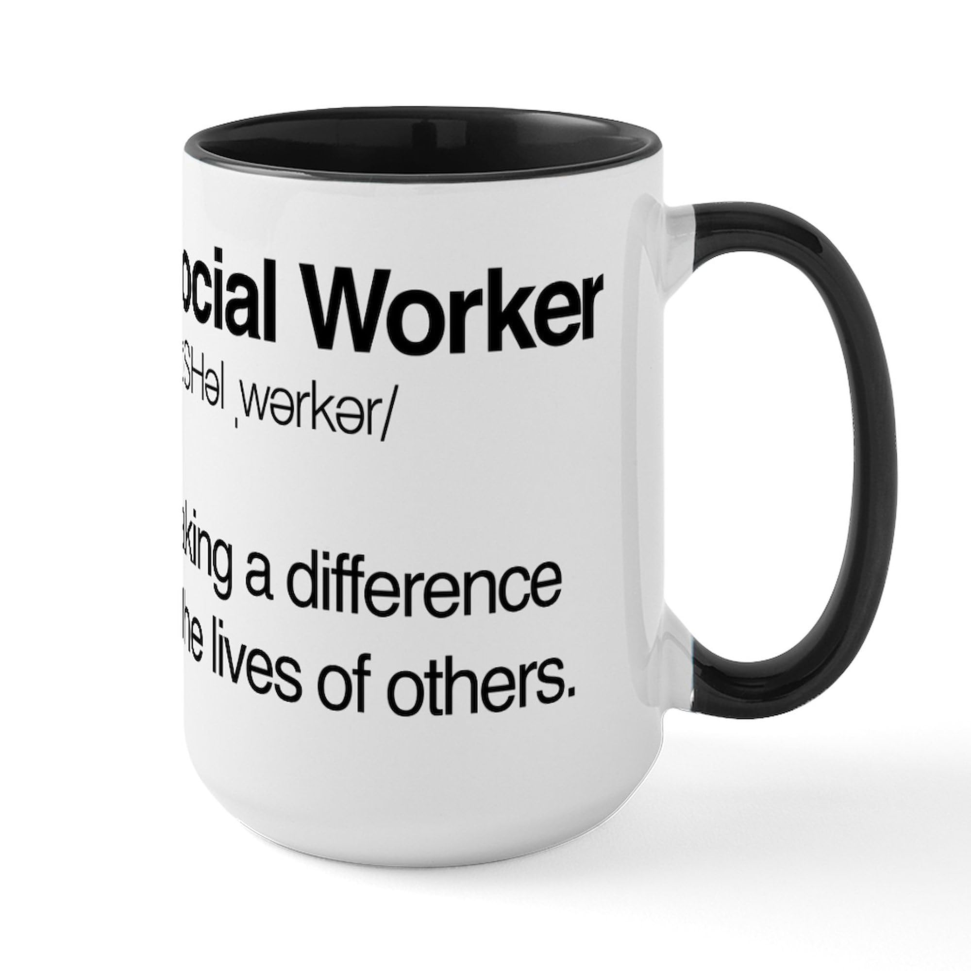 Social Worker Definition 15 oz (444 ml) Ceramic Coffee Mug - Perfect Gift for Social Workers, Office Use & Home Coffee Breaks