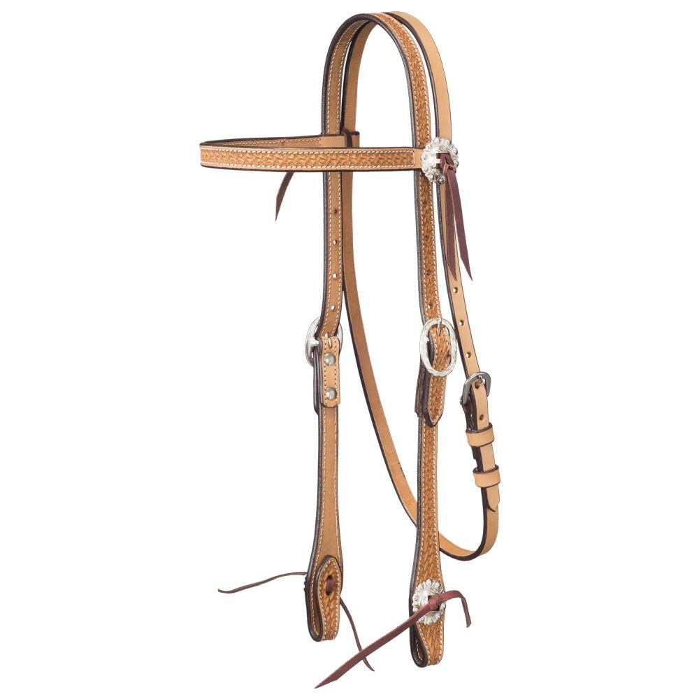 Silver Royal Basket Tool Browband Headstall - Premium Equestrian Headgear for Horses - Perfect for Dressage, Show Jumping, and Western Riding