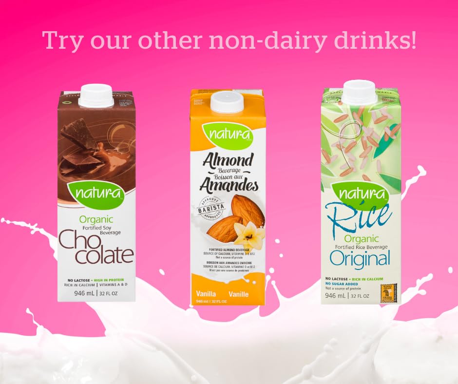 Organic Oat Milk - NATURA Original, Gluten Free, Dairy Free, Vegan, Non-GMO, Shelf Stable Plant Based Beverage | 946ml | Perfect for Coffee, Smoothies & Baking - Made in Canada