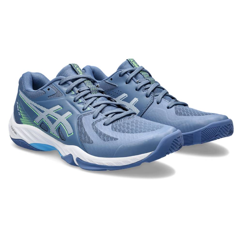 ASICS Blade FF Men's Indoor Volleyball Shoes - Lightweight Court Shoes for Badminton/Tennis/Squash (Blue/Lime) - Perfect for Competitive Play & Training Sessions