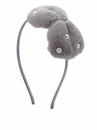BAKEFY 2-Piece Faux Fur Pearl Hair Band Set - Winter Plush Padded Headbands with Faux Pearls, Korean Style Skinny Hair Hoops for Women & Girls - Perfect for Parties, Weddings, and Daily Fashion Accessories