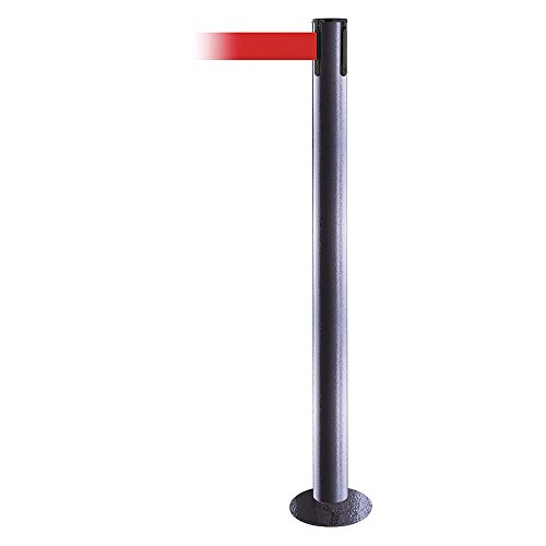 Tensator 889F-73-73-MAX-NO-R5X-C Fixed Barrier Post with Belt - 13 Feet Long Red Safety Crowd Control Stanchion for Events, Queues & Retail Stores