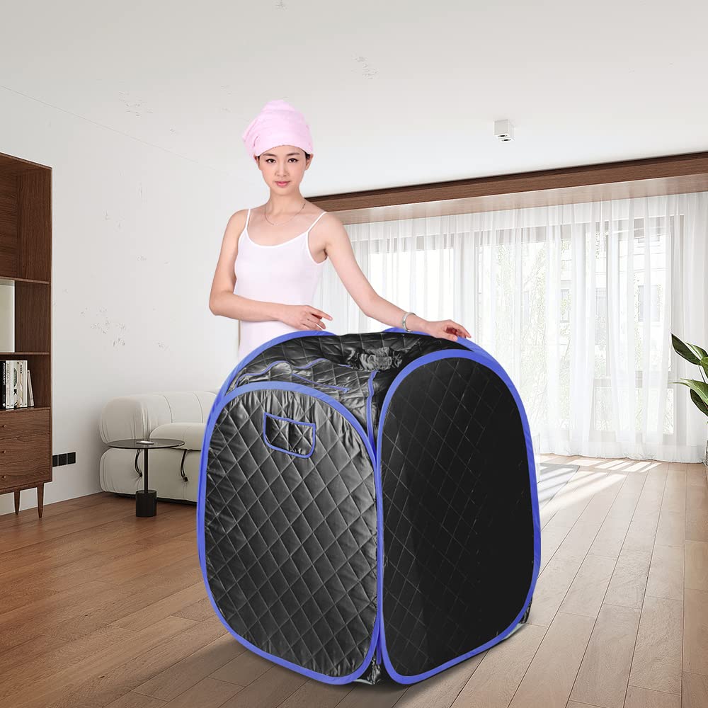 Smartmak Portable Steam Sauna for Home Use - 2L Personal Full Body Sauna Tent with Remote Control for Relaxation & Detox - Perfect for Spa, Yoga & Post-Workout Recovery (Black)
