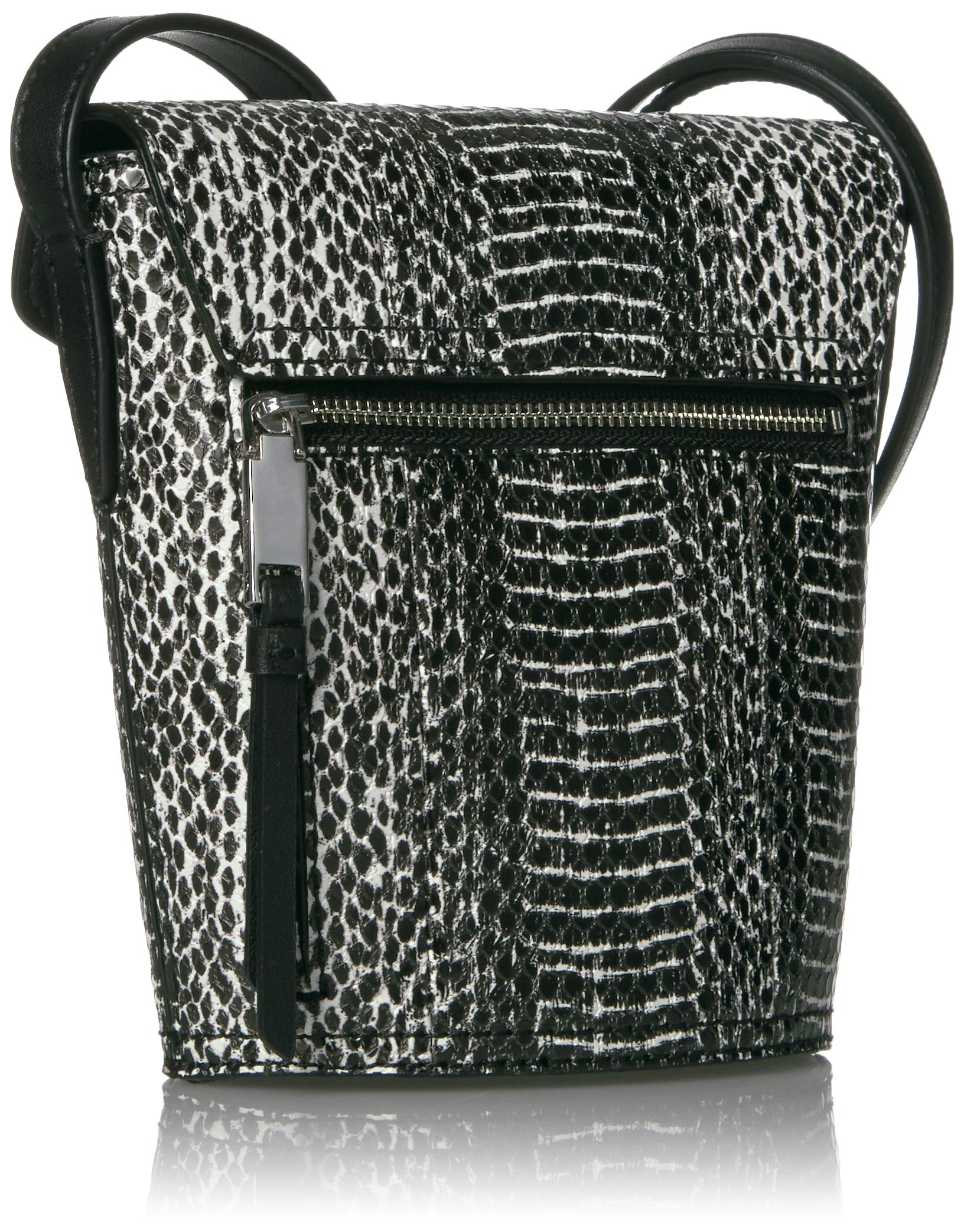 Calvin Klein Statement Series Lock Daytona Leather Mini Bucket Crossbody Bag for Women - Stylish Black Handbag for Daily Use, Travel & Night Out