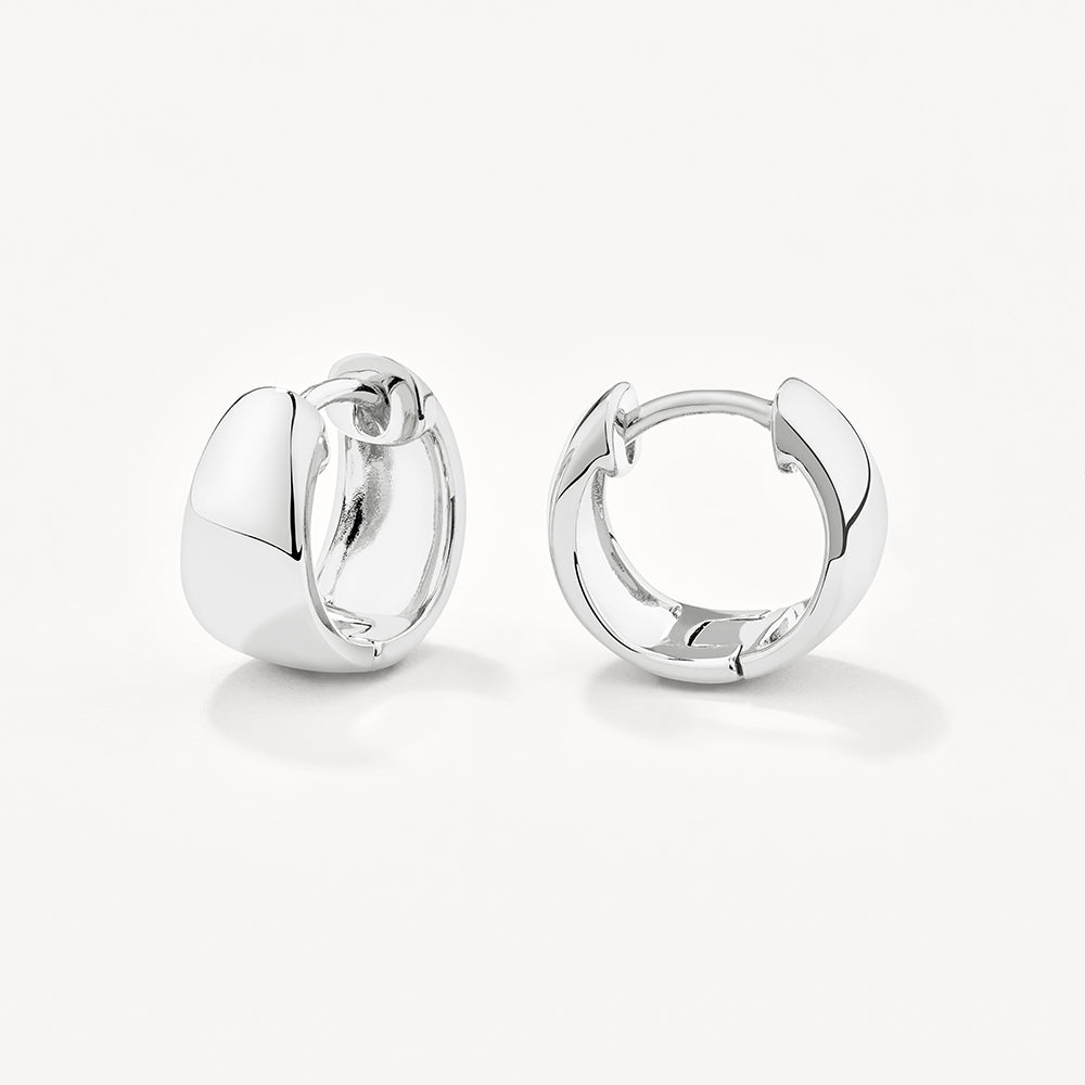 Premium Silver Thick Dome Huggies Earrings for Women - Perfect for Parties, Weddings & Everyday Elegance