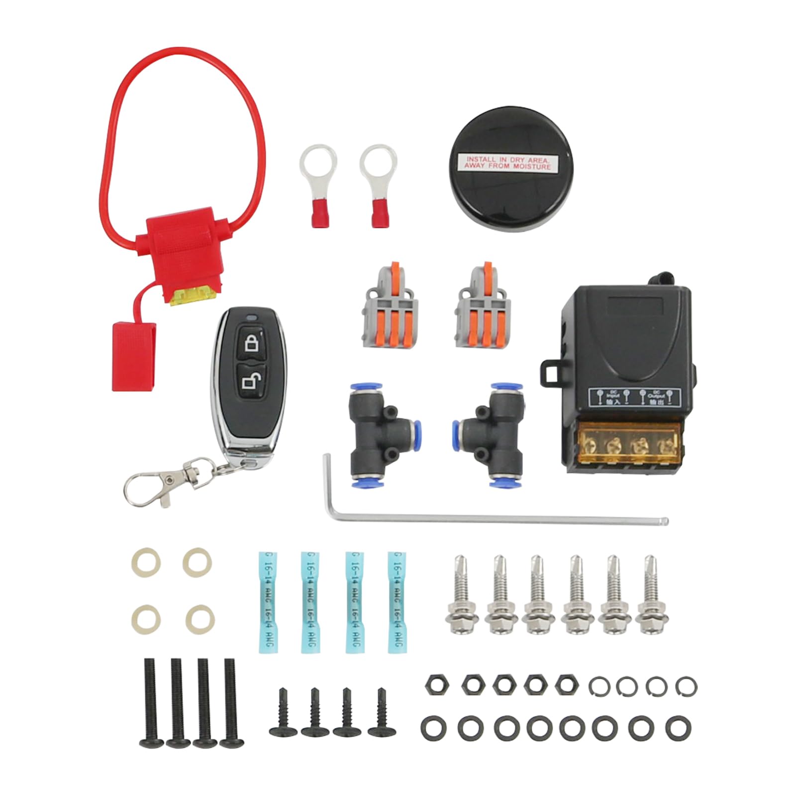Heavy Duty On Board Air Compressor System Kit for Trucks & Vans - Includes Air Spring Compressor, Pressure Gauge, Wiring Harness, Air Line & Hardware - Perfect for Off-Roading, Towing & Suspension Adjustments