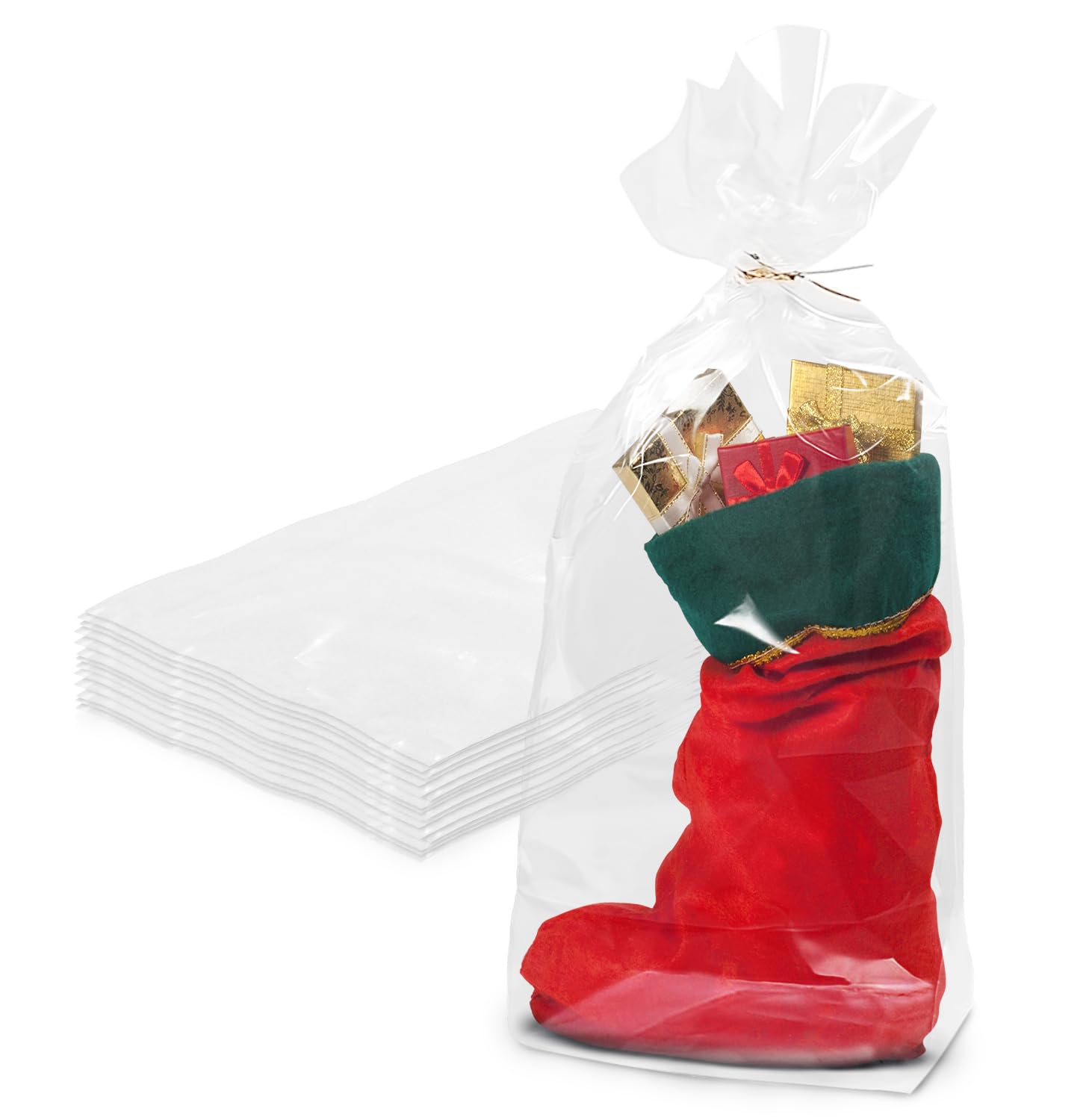 1000 Pack 8x3x20 Inch Clear Side Gusseted Plastic Gift Bags - 1 Mil Thick Leakproof Treat Bags for Party Favors, Baked Goods & Holiday Gifting - Perfect for Candy, Cookies, Wedding Favors & Bulk Packaging