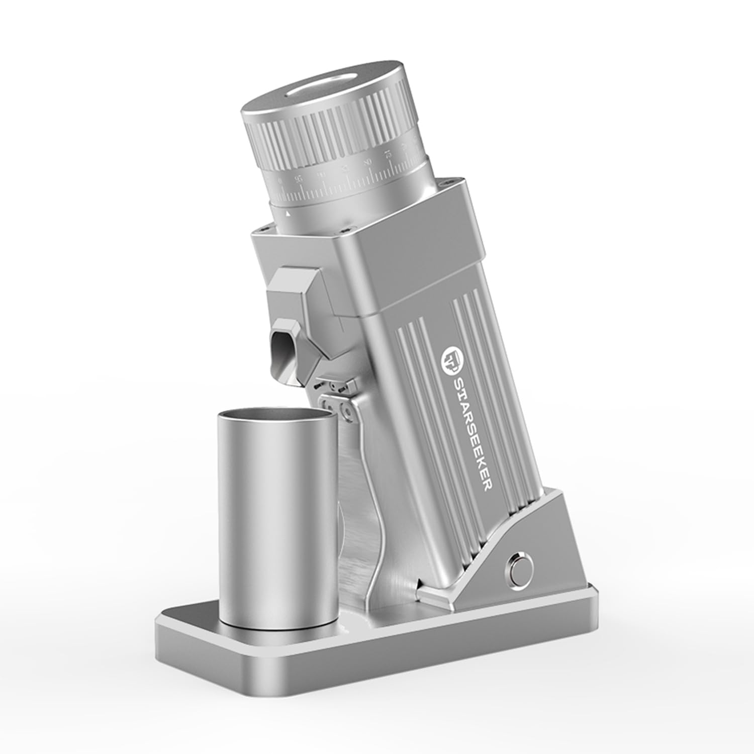 STARSEEKER E55 Electric Coffee Grinder - 55mm Conical Burr, 60 Grind Settings for Espresso, Drip Coffee, French Press & Cold Brew, Single Dose Design, Aluminum Housing (Silver) - Perfect for Home Baristas & Coffee Enthusiasts