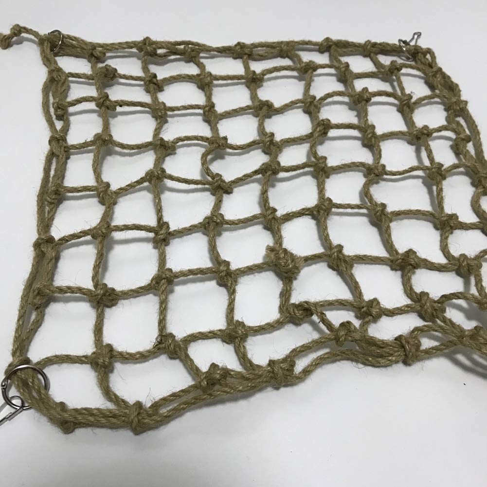 Tutuba Parrot Climbing Net - Natural Wood & Hemp Rope Ladder Toy for Birds - Play Gym, Swing, Perch & Hammock for Parrots - Cage Decor Accessories - Perfect for Exercise, Play & Relaxation in Bird Cages