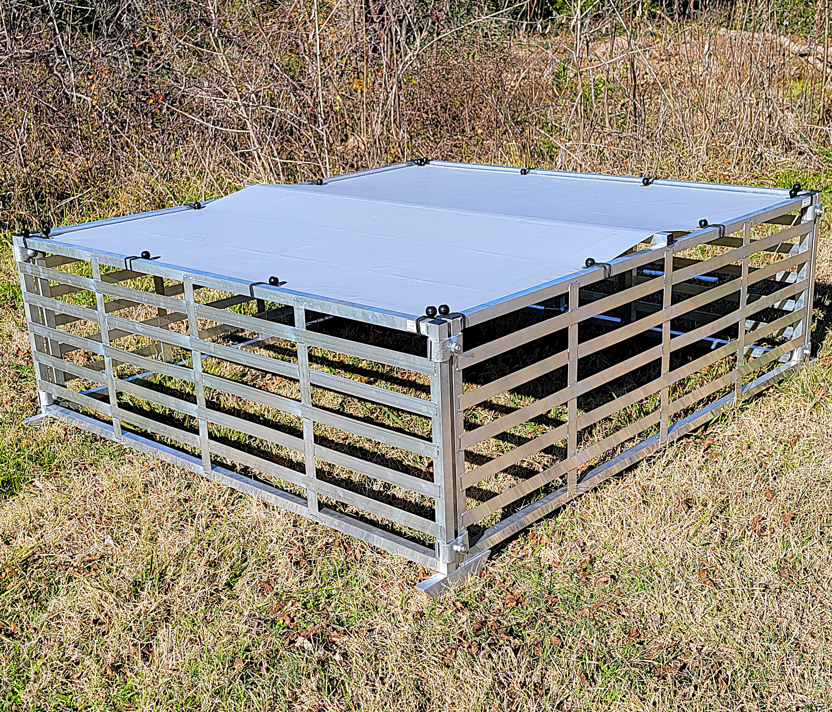 Rite Farm 5'x5' Aluminum Mobile Chicken Tractor Coop for Broilers & Poultry - Portable Poultry Pen for Free-Range Farming, Backyard Chicken Raising & Meat Bird Production