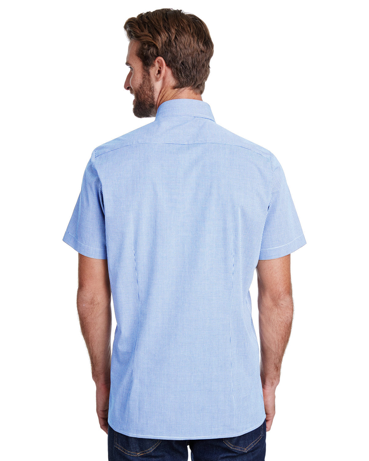 Reprime RP221 Men's Microcheck Gingham Short Sleeve Cotton Shirt - Artisan Collection | Casual Summer Wear & Outdoor Activities