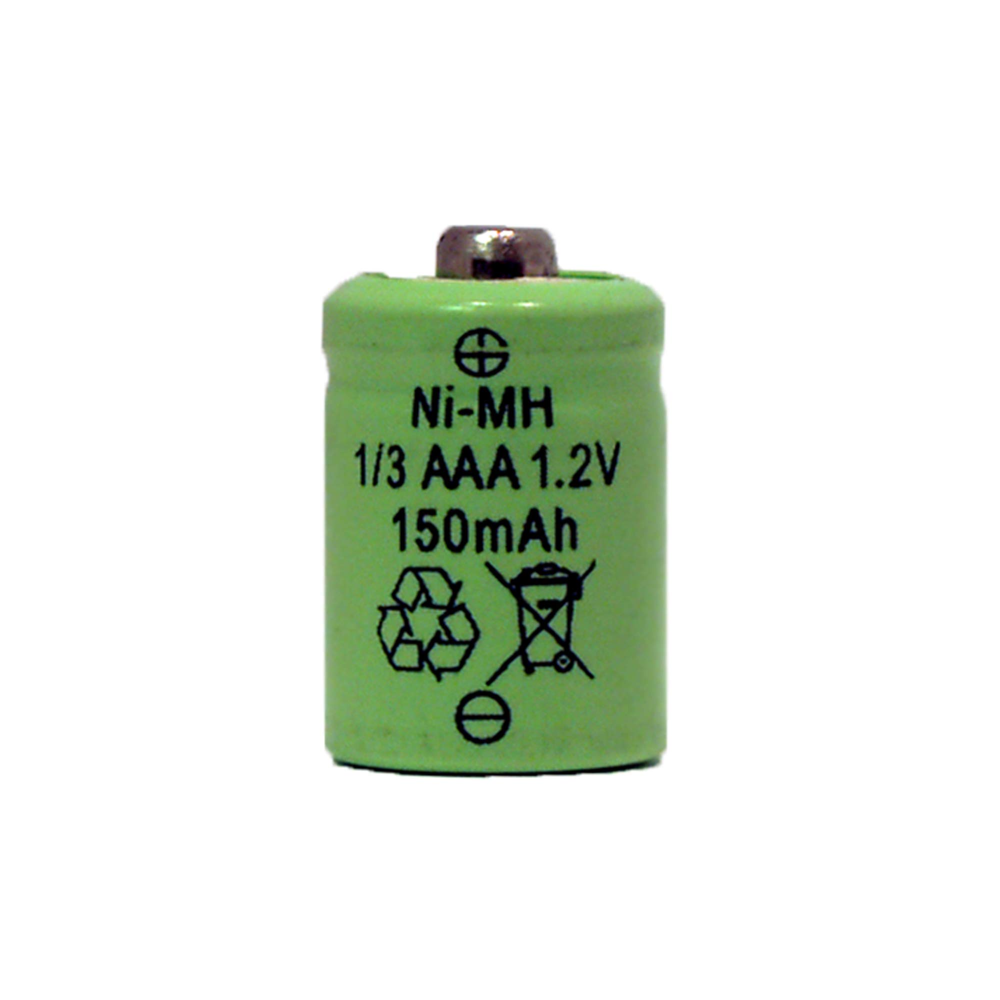 1/3 AAA 150mAh NiMH Rechargeable Button Top Batteries (3-Pack) - Perfect for Solar Lights, Garden Lighting & Outdoor Decor