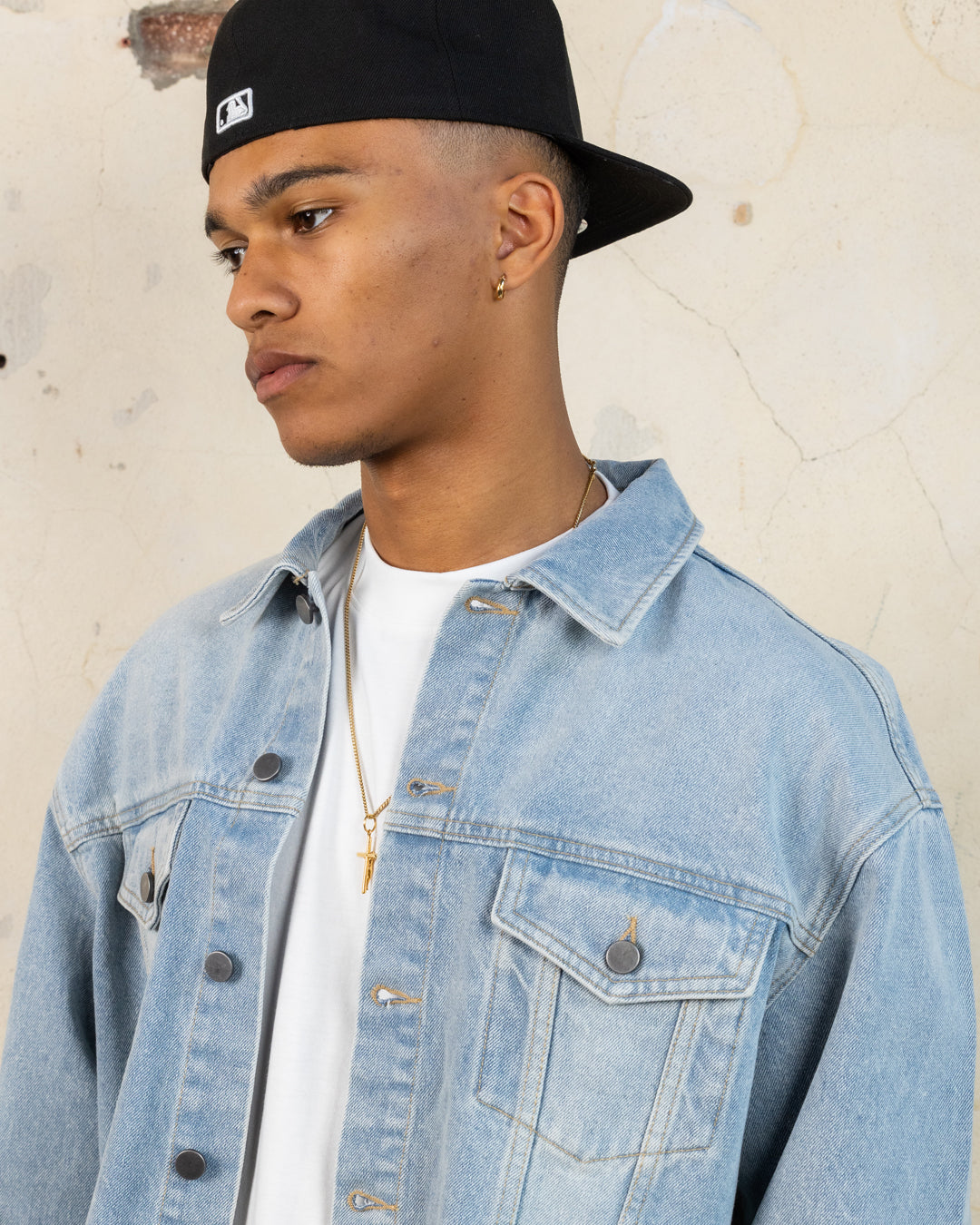 404 Riptide Cropped Denim Jacket in Blue Wash - Stylish Distressed Vintage Look for Women | Perfect for Casual Outfits, Streetwear & Spring Layering