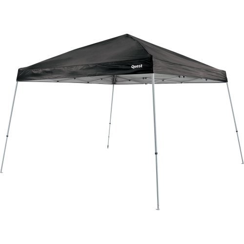 Quest 10x10 Ft Slant Leg Instant Pop Up Canopy Tent - Portable Shelter for Outdoor Events, Camping, Beach, Picnics & Backyard Parties