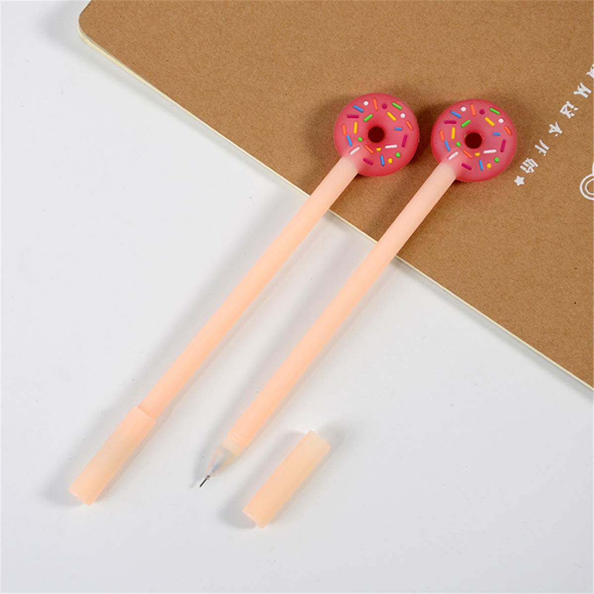 Original Fashion Designed Gel Pens - Cute Cartoon Doughnut-Shaped Ballpoint Pens, Creative Stationery & Office Supplies (6-Pack) for School, Work & Gift Giving
