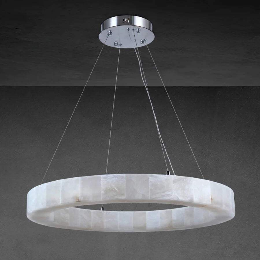 Elegant Maurice Round Crystal Chandelier - Modern Ceiling Light Fixture for Dining Room, Bedroom & Living Room Decor | Dimmable LED Lighting for Home & Office Spaces
