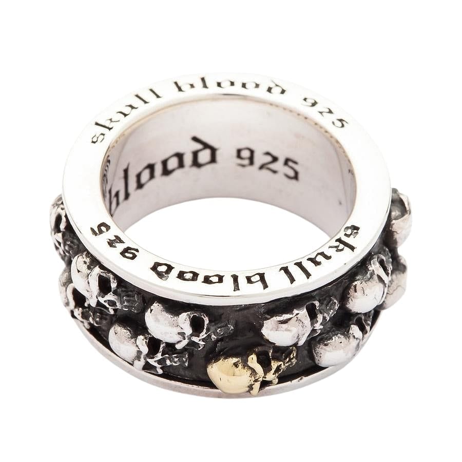Sterling Silver Men's Double Skull Spinner Ring - Gothic Punk Jewelry for Men, Perfect for Halloween, Biker Gangs & Rock Music Fans