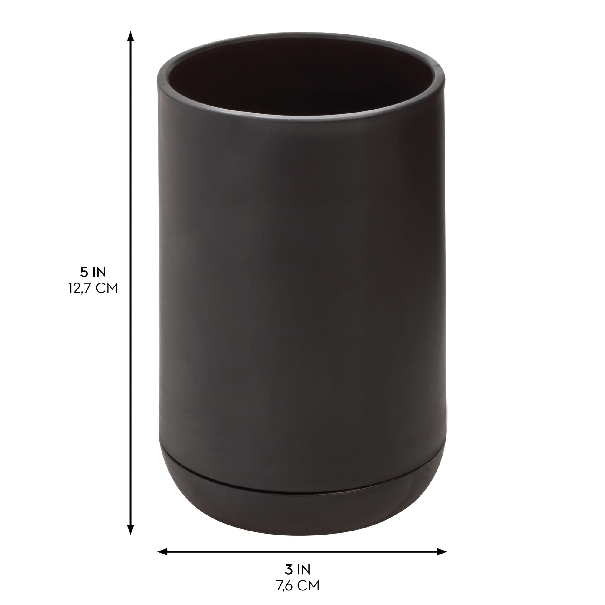 iDesign Toothbrush Holder for Normal Toothbrushes, Electric Spin Brushes & Toothpaste - Cade Collection (3