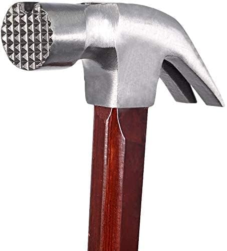 8.8oz Magnetic Anti-Slip Curved Claw Hammer with Wooden Handle - Heavy Duty Framing Tool for Carpentry, Construction & DIY Projects - Perfect for Nail Pulling, Woodworking & Home Repairs (1-Piece)