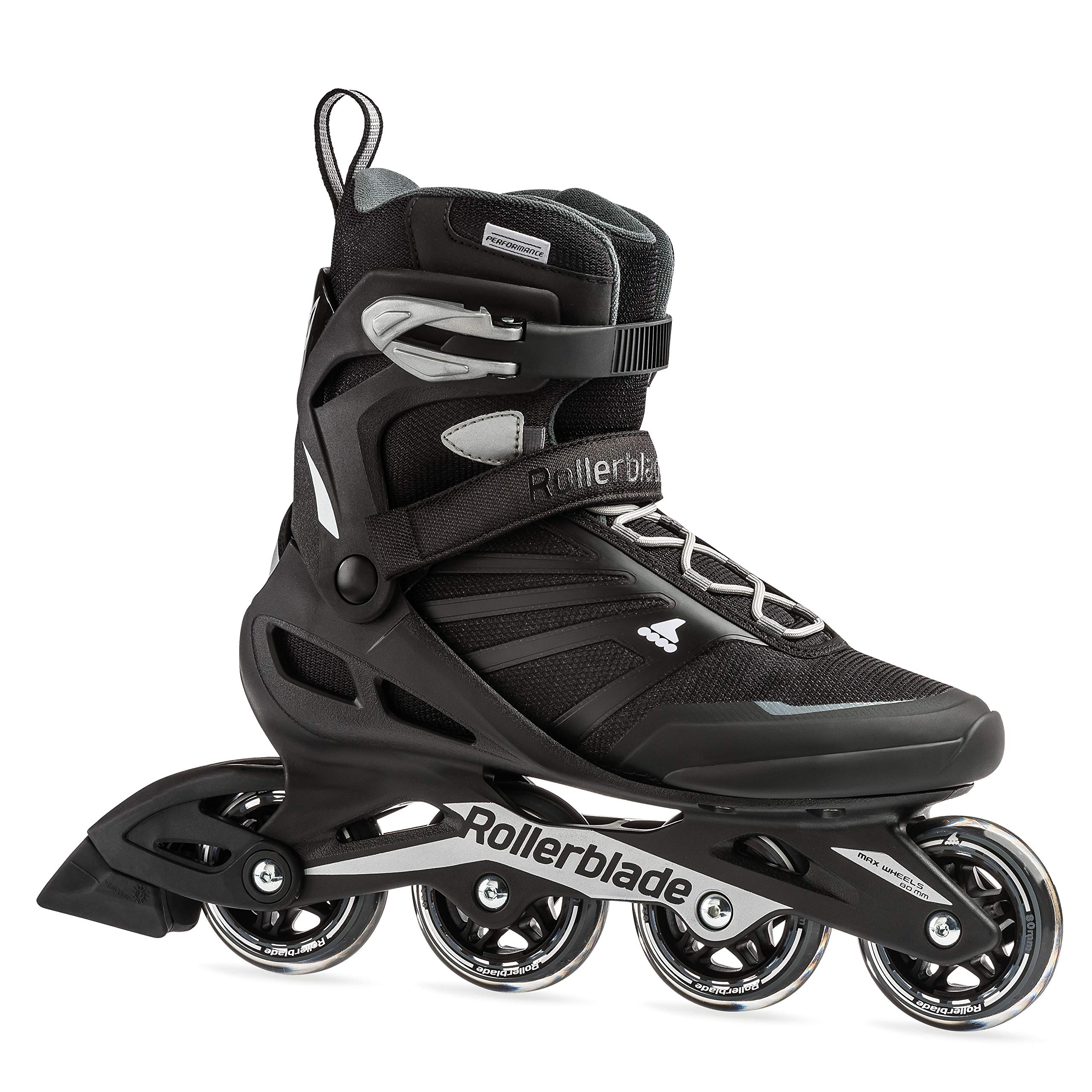 Rollerblade Zetrablade Men's Inline Skates for Adults - Black & Silver Fitness Skates for Outdoor Exercise, Commuting & Recreation