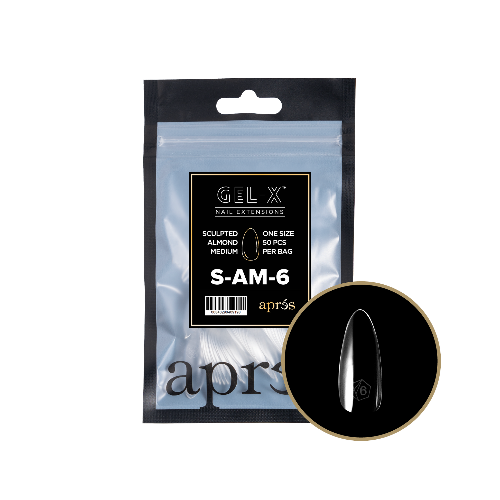 Apres Gel X Refill Tips 2.0 (50pcs) - Sculpted Medium Almond Nail Extensions for Professional & DIY Gel Manicures | Perfect for Salon, Home Use & Special Occasions