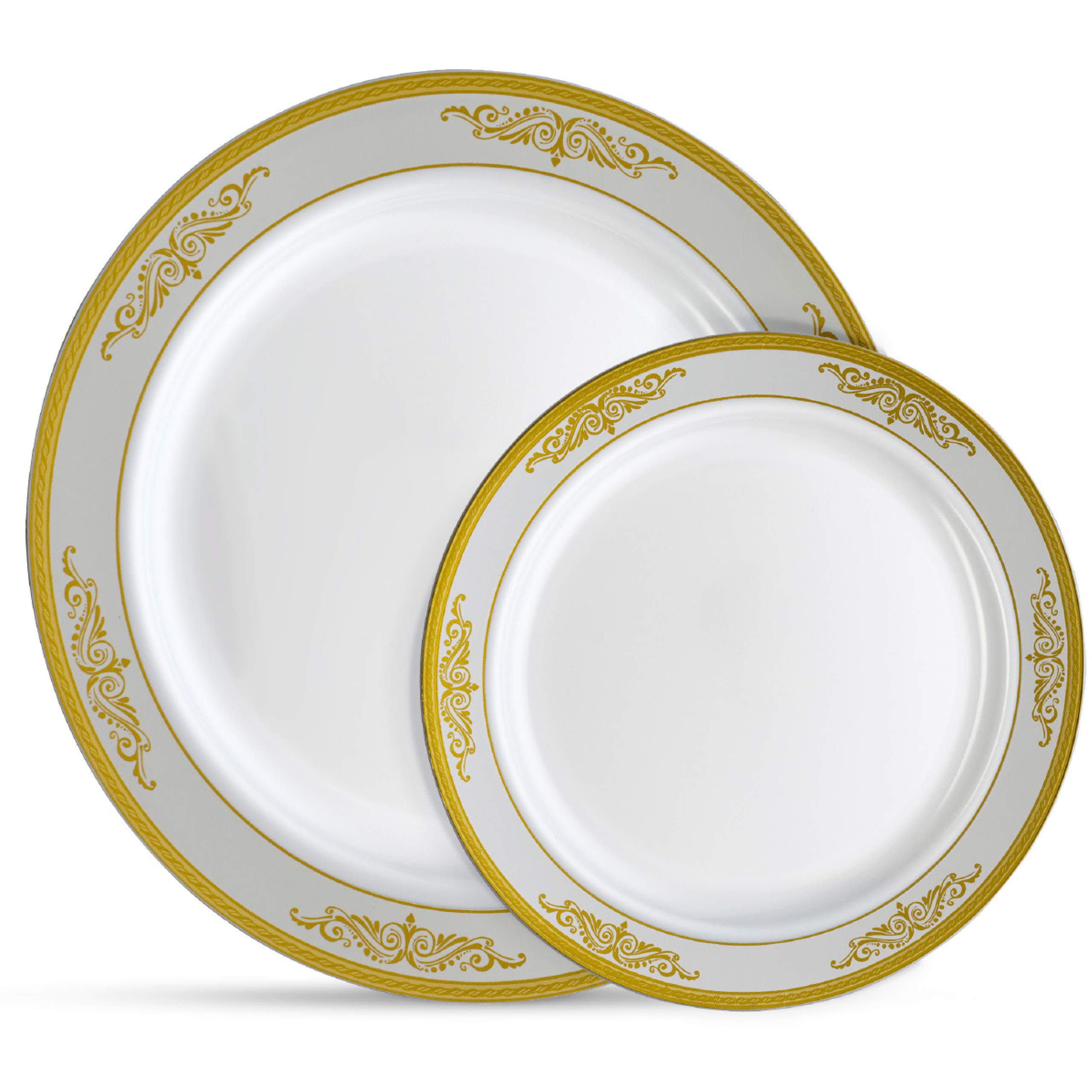 Laura Stein Elegant Disposable Plastic Dinnerware Set - 32-Piece Party Plates (16x10.75