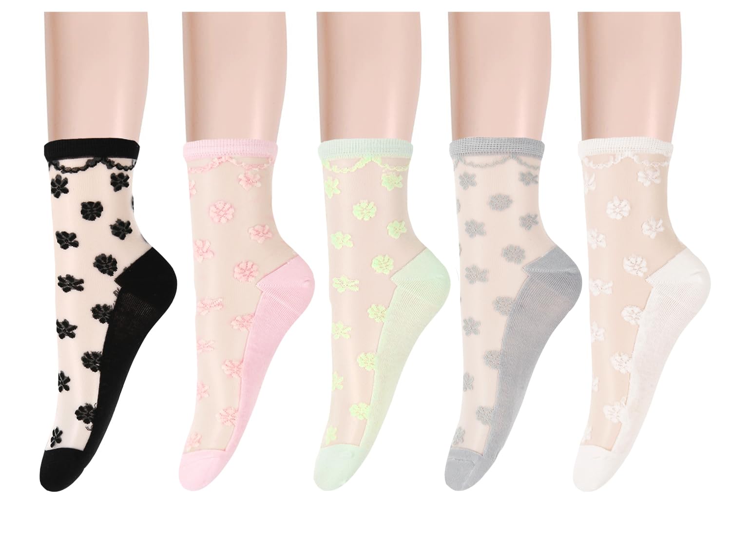 Benefeet Women's Lace Sheer Socks - Ultra Thin Nylon Stockings for Daily Wear