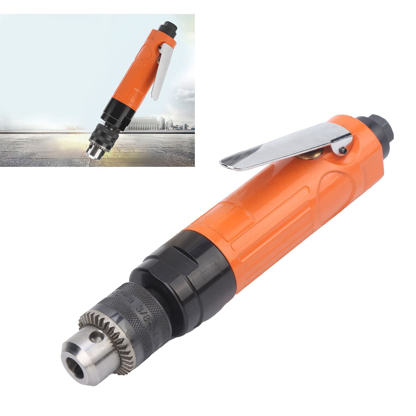 3/8in Air Drill - High Precision Straight Air Drill with Advanced Technology for Industrial, Workshop, and DIY Projects | Perfect for Metalworking, Woodworking, and Automotive Repair