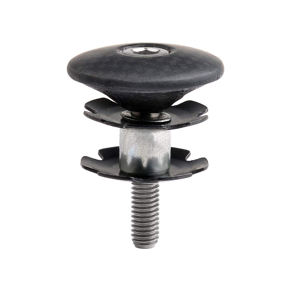 Premium Carbon Fiber Bike Headset Top Cap with M6x35mm Titanium Bolt & Star Nut - Compatible with 1-1/8