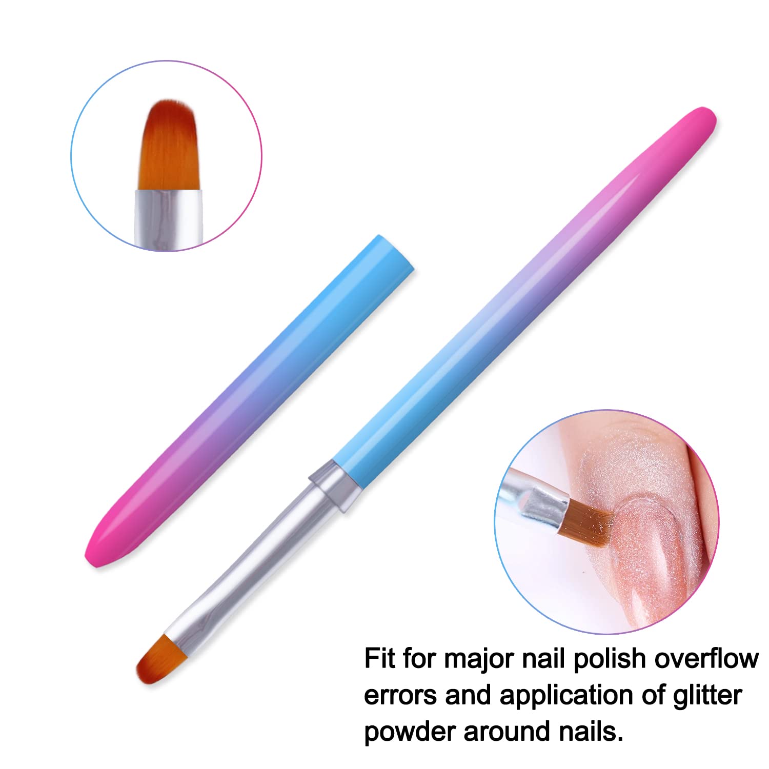 SILPECWEE 3-Piece Nail Clean Up Brush Set - Professional Nail Polish Remover & Cuticle Cleaner - Perfect for Acetone, Manicures & Nail Art Designs - Ideal for Salon, Home Use & DIY Nail Care