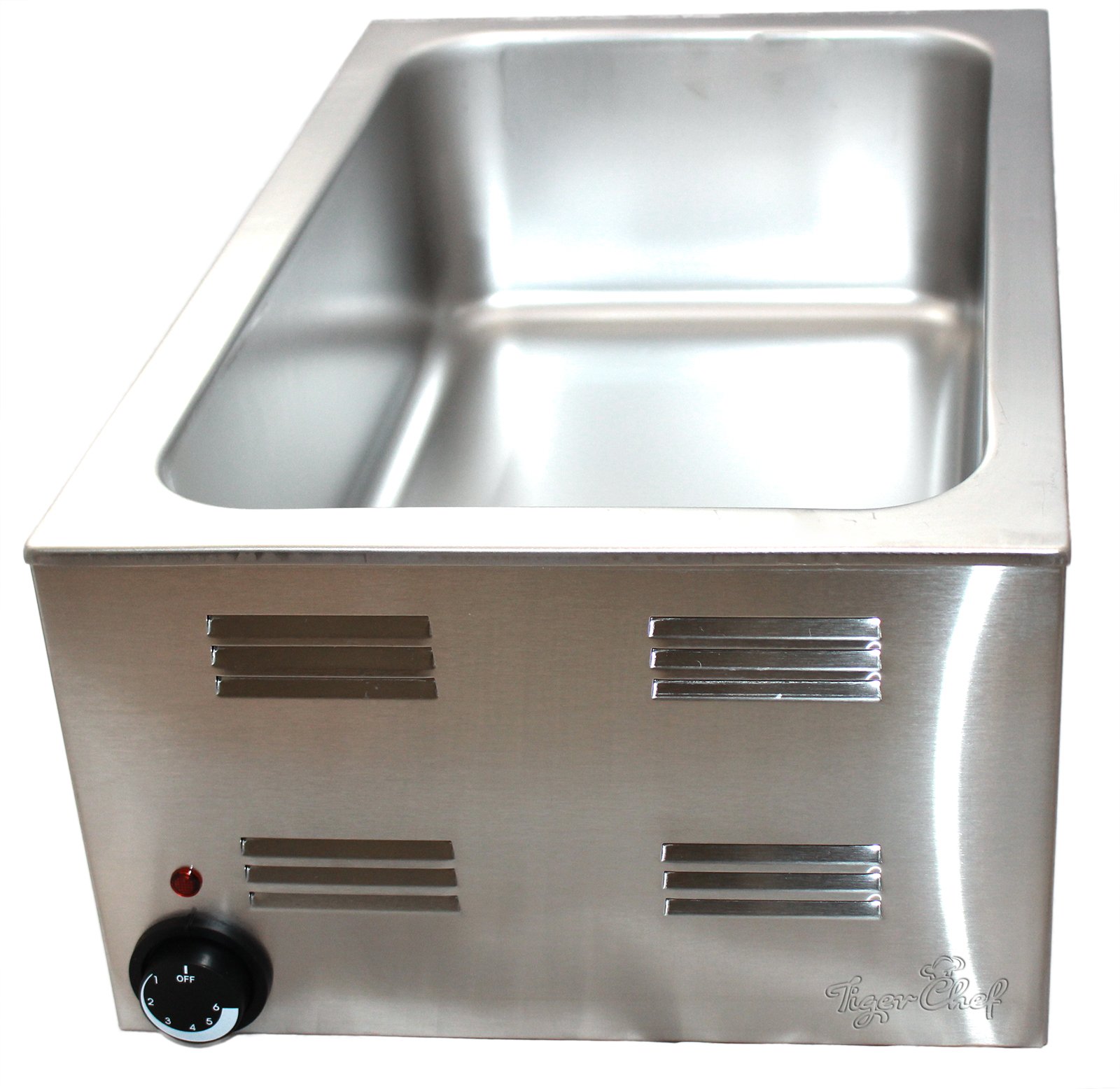 Tiger Chef Commercial Electric Food Warmer - Full Size Countertop Buffet Steam Table with Pan Cover - Ideal for Restaurants, Catering & Buffet Service