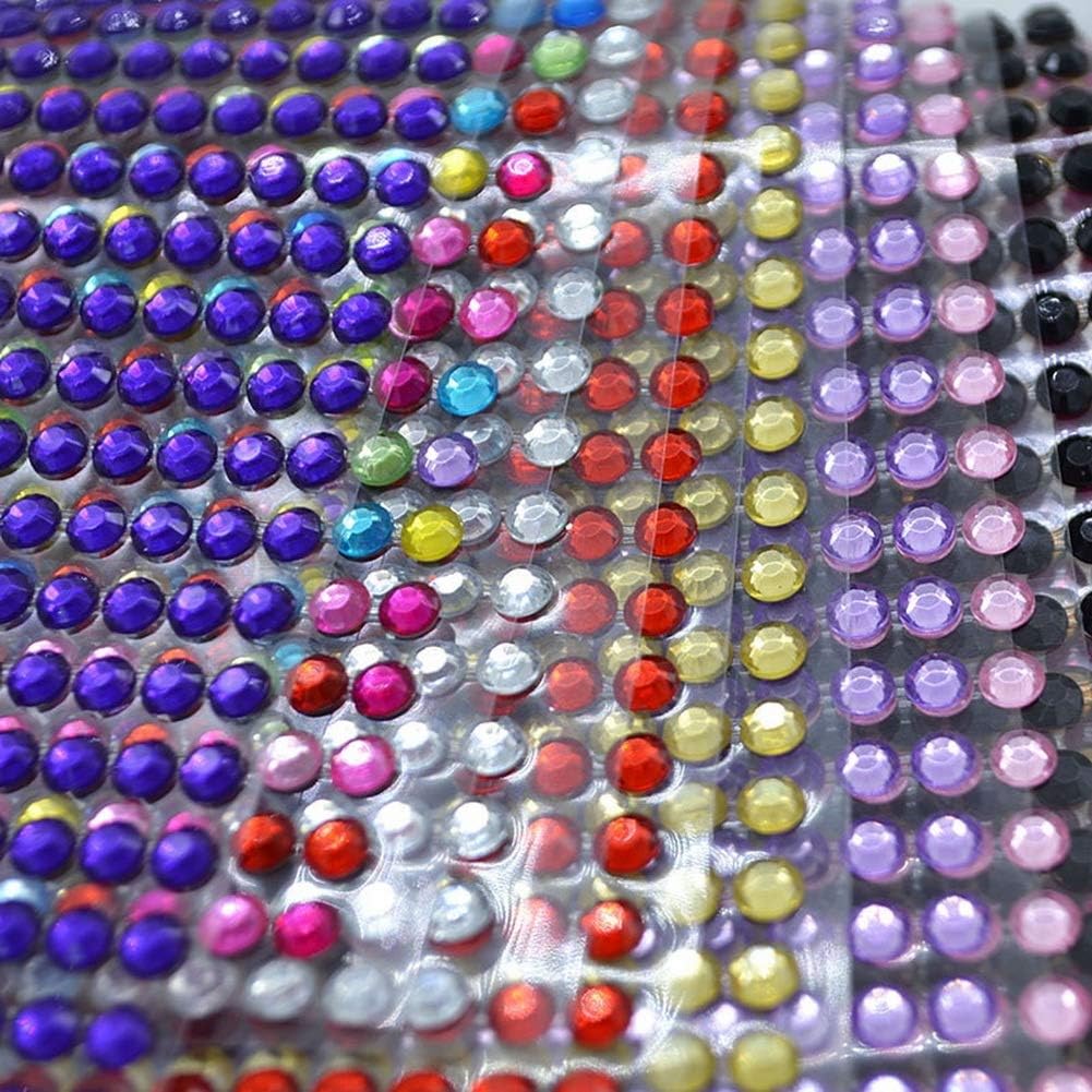 646PCS 6mm Rhinestone Stickers for Scrapbooking, Body & Face Makeup, DIY Crafts - Self-Adhesive Gems & Jewels Decals (Gold R03) - Perfect for Nail Art, Costume Design, and Home Decor