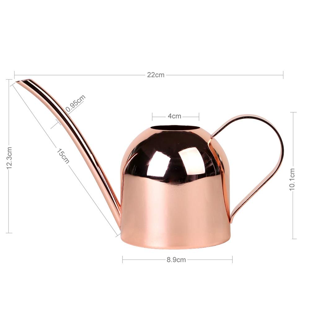 Rose Gold Watering Can - Mini Metal Watering Pot with Long Spout for Indoor & Outdoor Plants | Perfect for Houseplants, Succulents, Balcony Gardens and Flower Beds
