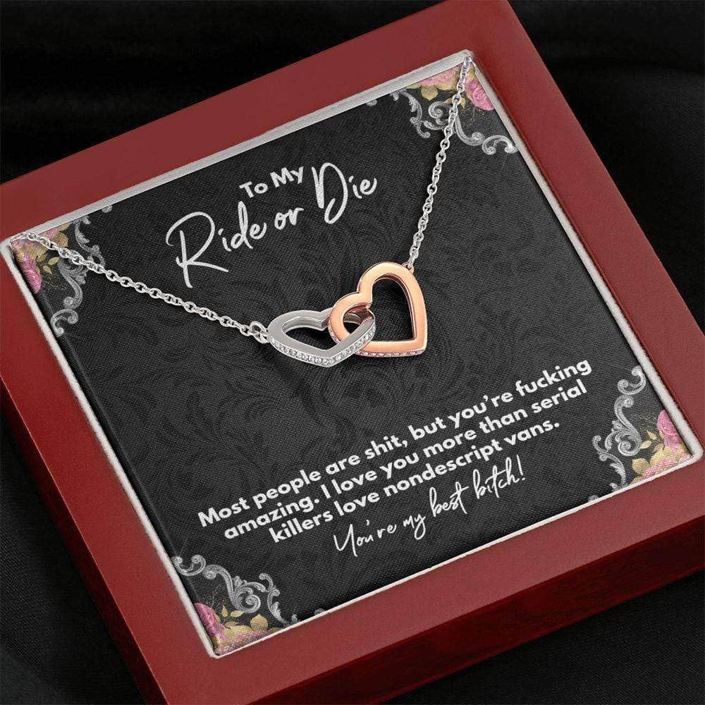 My Ride or Die Sister Necklace - Best Friend Heart Jewelry Gift for Unbiological Sisters | Perfect for Birthdays, Anniversaries & Friendship Day
